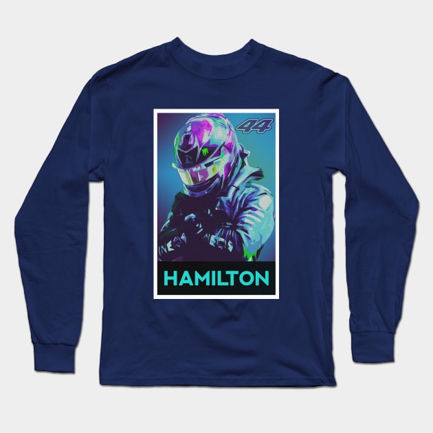 Lewis Hamilton Black Panther 44 F1 Long Sleeve T-Shirt by VictorVV